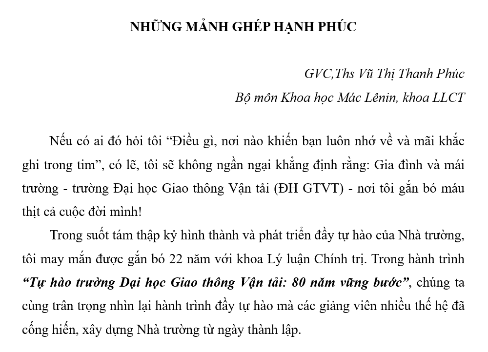 Những mảnh ghép hạnh phúc